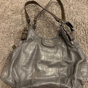 Gray Leather Coach Purse